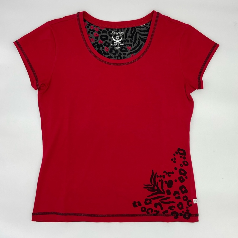 Chico’s Zenergy Red Short Sleeve Top